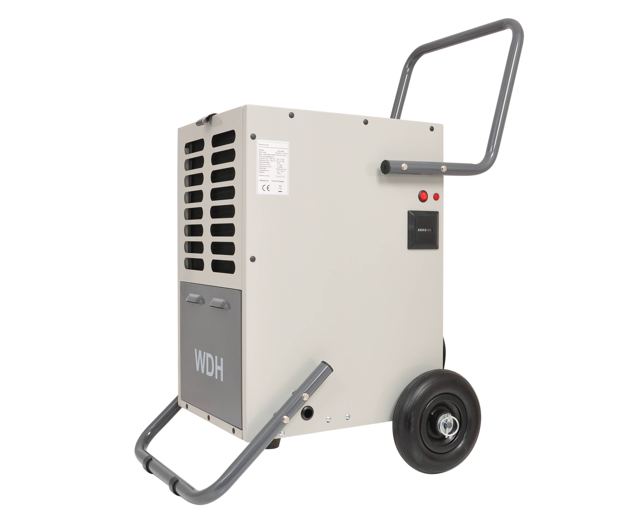 WDH Bautrockner WDH-50B - für 100m² - 50 Liter/Tag - mit geeichtem (MID) Stromverbrauchszähler (kW/h Zähler)