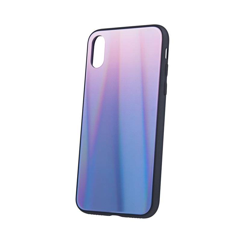 Aurora Glas Etui Silikon Hülle für iPhone SE 2020 Hart Case TPU Handy Cover Schutz in Braun-Schwarz