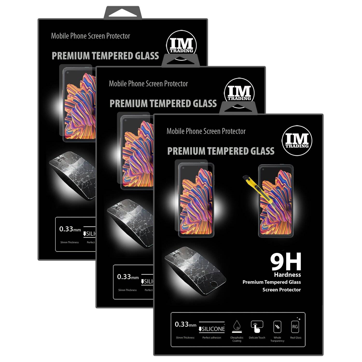 3X Schutzschutzglas 9H Tempered Glass Displayschutzfolie Screen Protector für Samsung Galaxy Xcover Pro ( G715F )