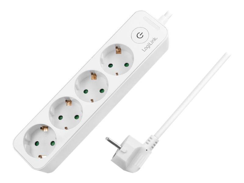 LogiLink - Steckdosenleiste - Wechselstrom 250 V - 3680 Watt - Eingabe, Eingang Stromversorgung - Ausgangsanschlüsse: 4 (4 x CEE 7/3)