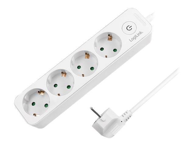LogiLink - Steckdosenleiste - Wechselstrom 250 V - 3680 Watt - Eingabe, Eingang Stromversorgung - Ausgangsanschlüsse: 4