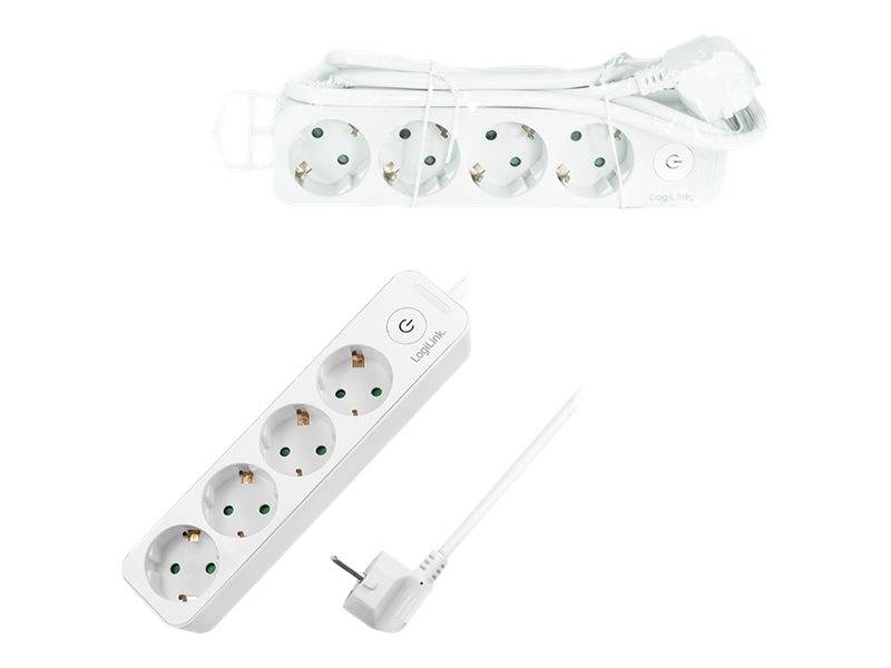 LogiLink - Steckdosenleiste - Wechselstrom 250 V - 3680 Watt - Eingabe, Eingang Stromversorgung - Ausgangsanschlüsse: 4