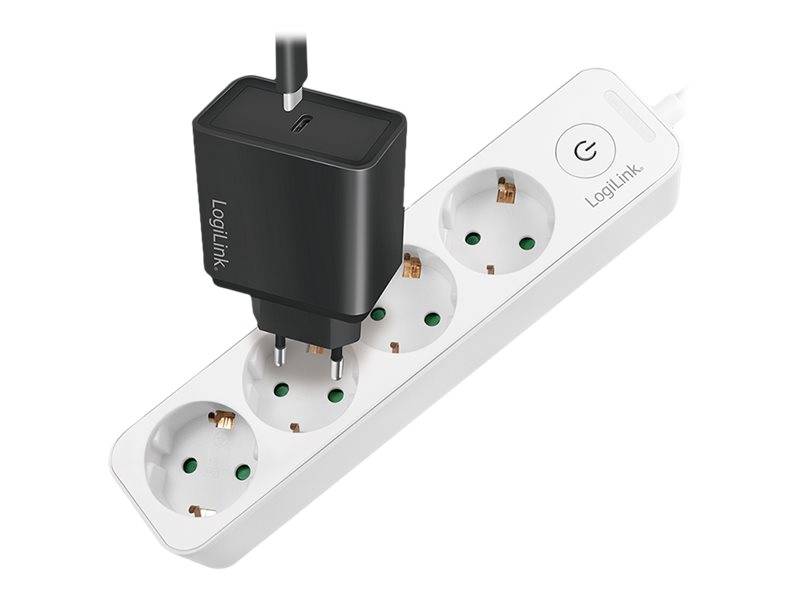 LogiLink - Steckdosenleiste - Wechselstrom 250 V - 3680 Watt - Eingabe, Eingang Stromversorgung - Ausgangsanschlüsse: 4