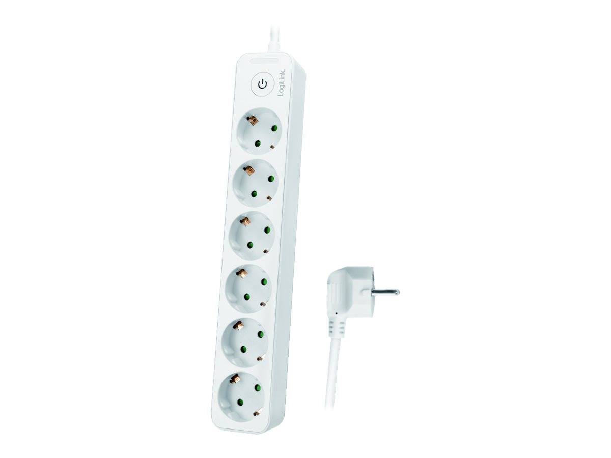 LogiLink - Steckdosenleiste - Wechselstrom 250 V - 3680 Watt - Eingabe, Eingang Stromversorgung - Ausgangsanschlüsse: 6