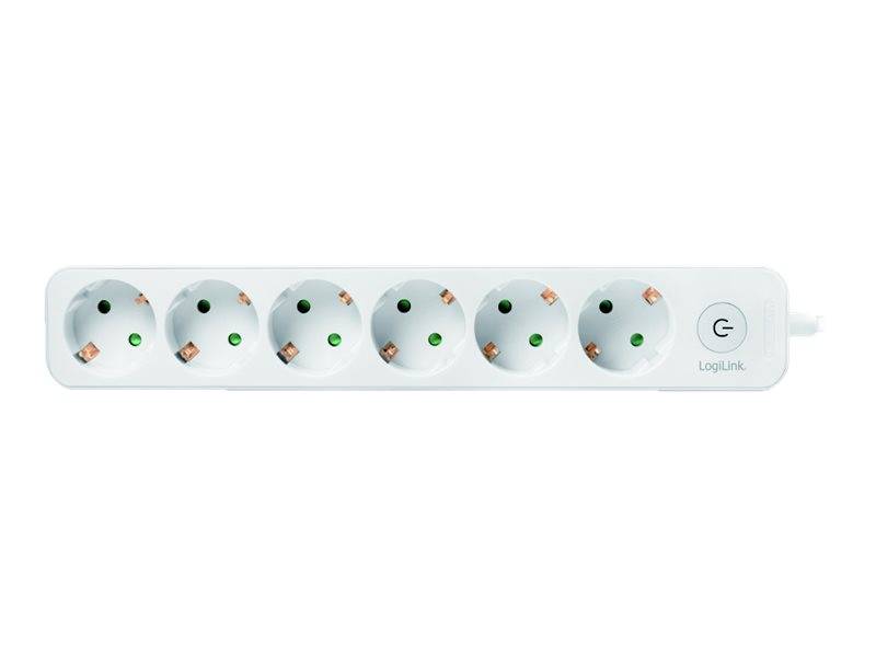 LogiLink - Steckdosenleiste - Wechselstrom 250 V - 3680 Watt - Eingabe, Eingang Stromversorgung - Ausgangsanschlüsse: 6