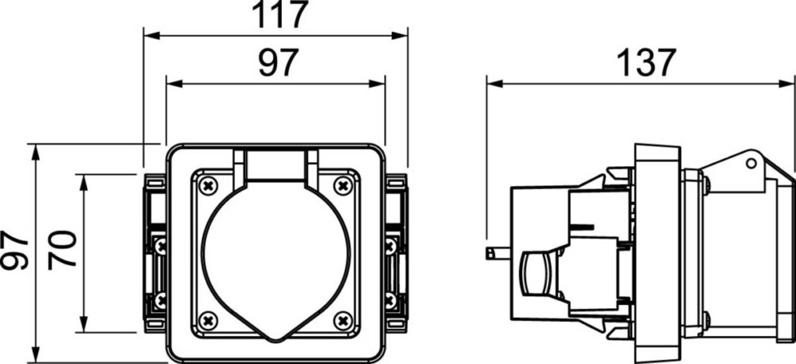 OBO Bettermann CEE-Geräteeinbaudose 71GDCEE16