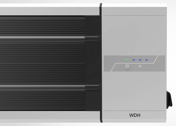 WDH Dunkel-Heizstrahler WDH-180DS - 2.400 W - Innen & Außen - Elektro Heizstrahler, E-Heizer, Heizung