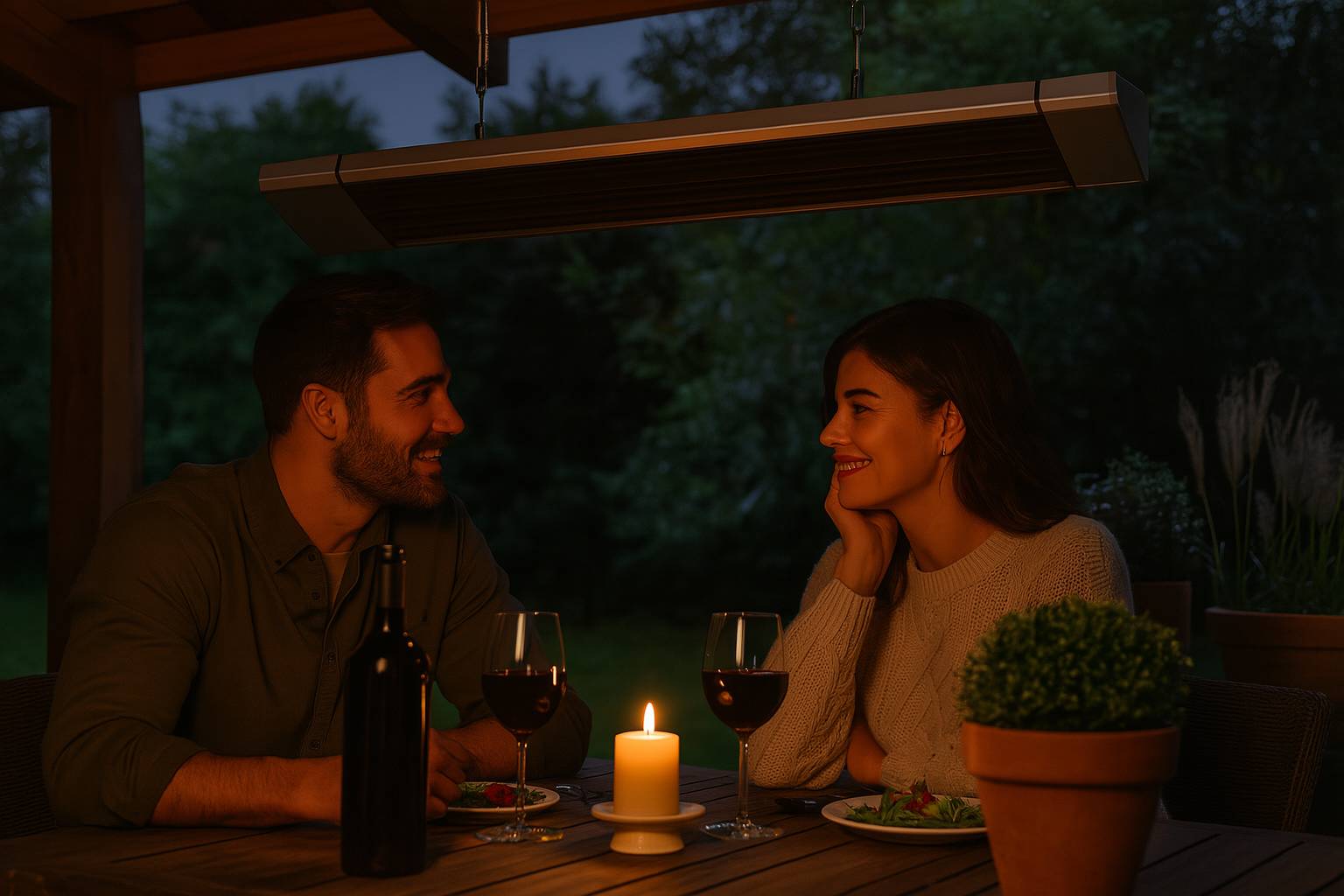 WDH Dunkel-Heizstrahler WDH-180DS - 2.400 W - Innen & Außen - Elektro Heizstrahler, E-Heizer, Heizung