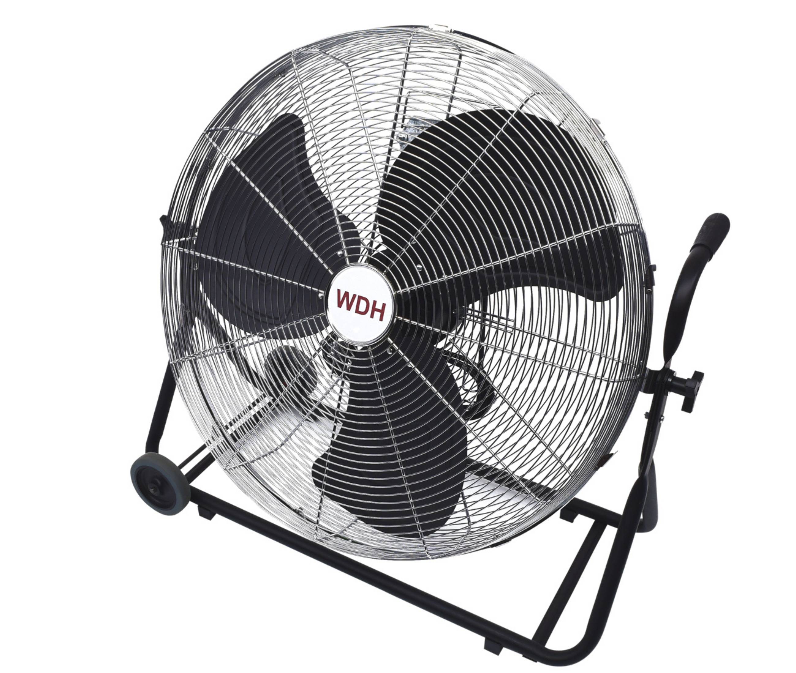 WDH Bodenventilator WDH-FF60M - 120 W (0,6 A) - (Ø x H) 60 x 71 cm - Schwarz/Silber