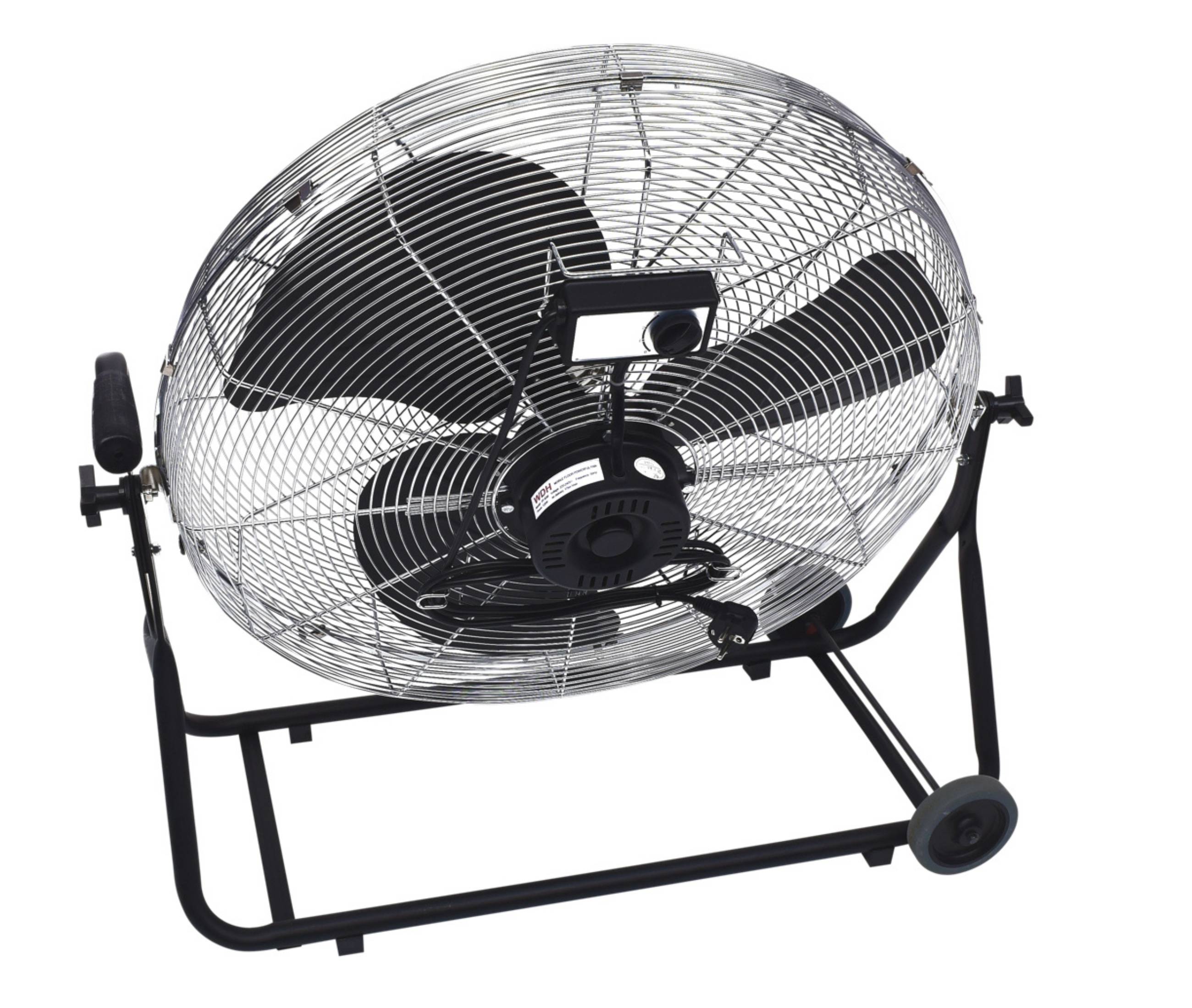 WDH Bodenventilator WDH-FF60M - 120 W (0,6 A) - (Ø x H) 60 x 71 cm - Schwarz/Silber