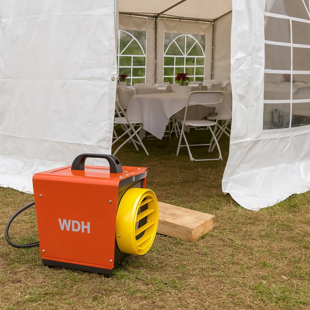 WDH Heizgebläse WDH-BGP031S (3kW) - Ø 20cm Luftschlauchanschluss - 25m² - H 33,5 x B 27,5 x T 33 cm