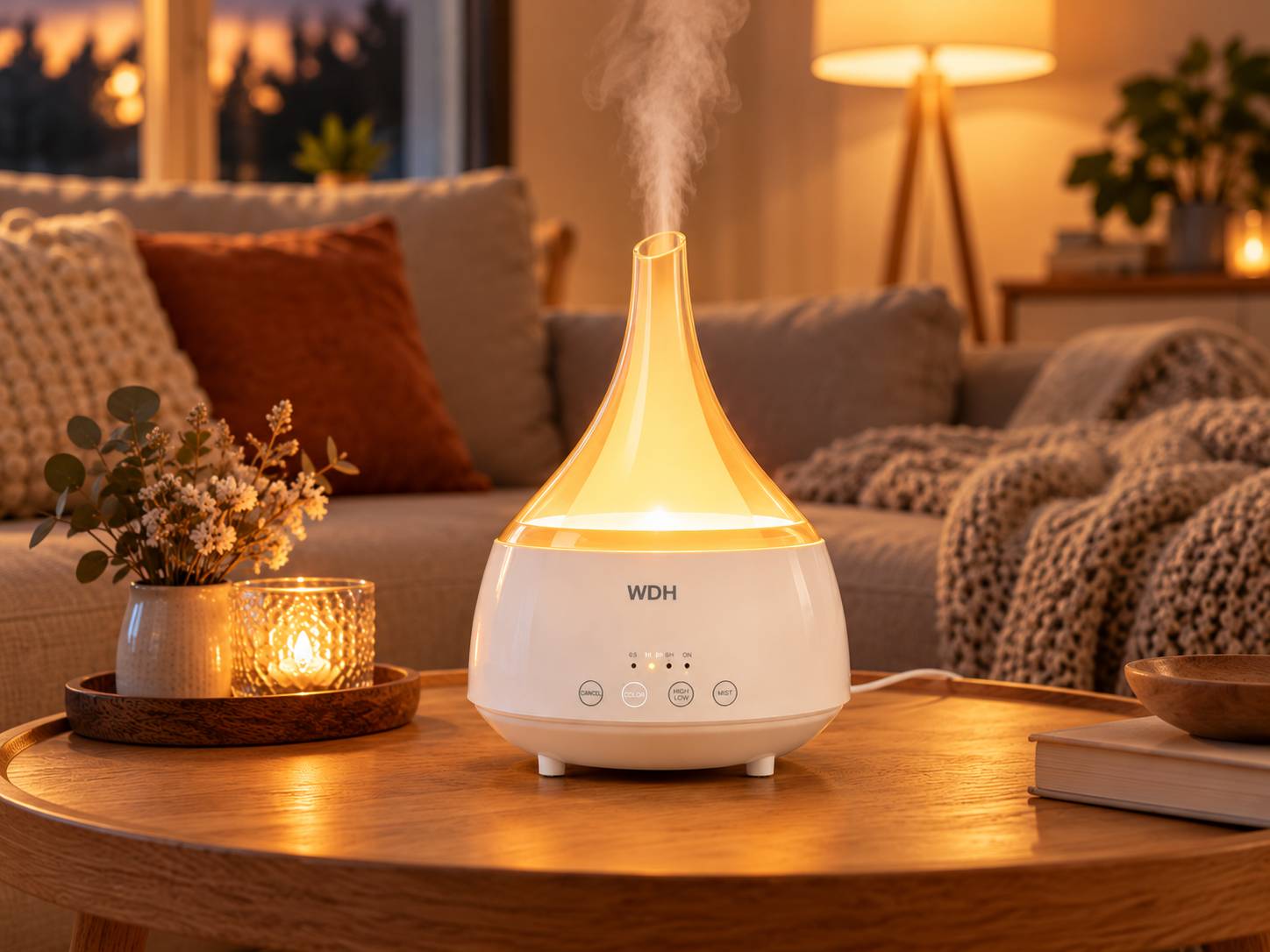 WDH Aroma Diffuser WDH-AD31 - 20m² - Ultraschall-Hochfrequenz-Oszillation - 12W - leiser Betrieb - für Schlafzimmer,Büro