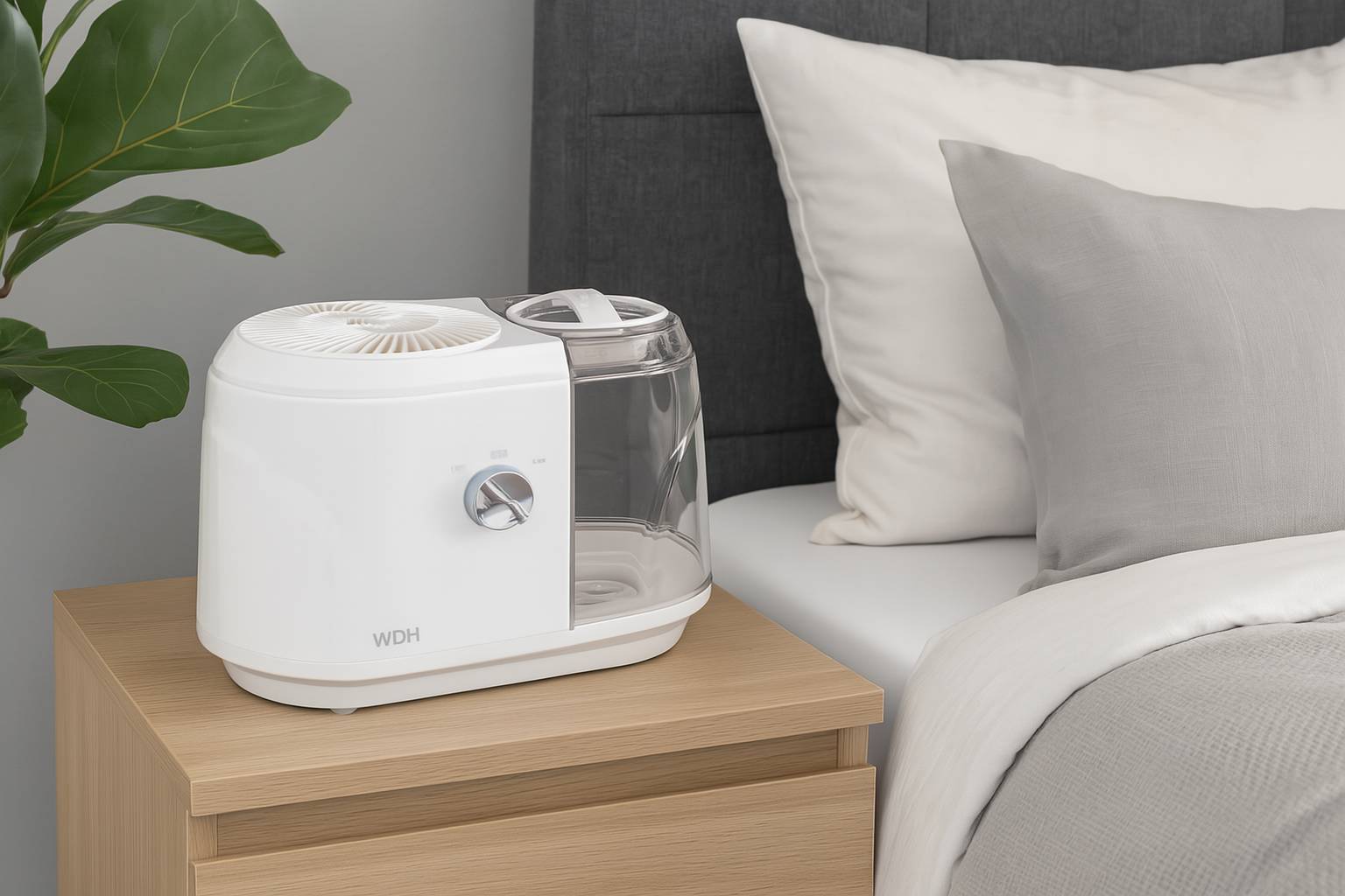 WDH Luftbefeuchter WDH-SA6501 - 25m² - Natürliche Verdunstung über spezielles Membran 15W - leise - Baby, - Kinderzimmer