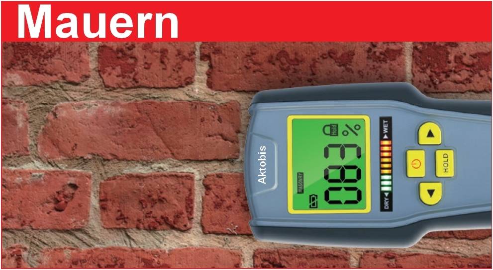 WDH Materialfeuchtemessgerät WDH-318KC - für Wände, Decken, Böden, Mauern, Holz - Baumaterialien, Baustoffe