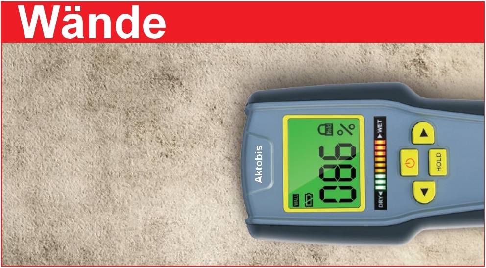 WDH Materialfeuchtemessgerät WDH-318KC - für Wände, Decken, Böden, Mauern, Holz - Baumaterialien, Baustoffe