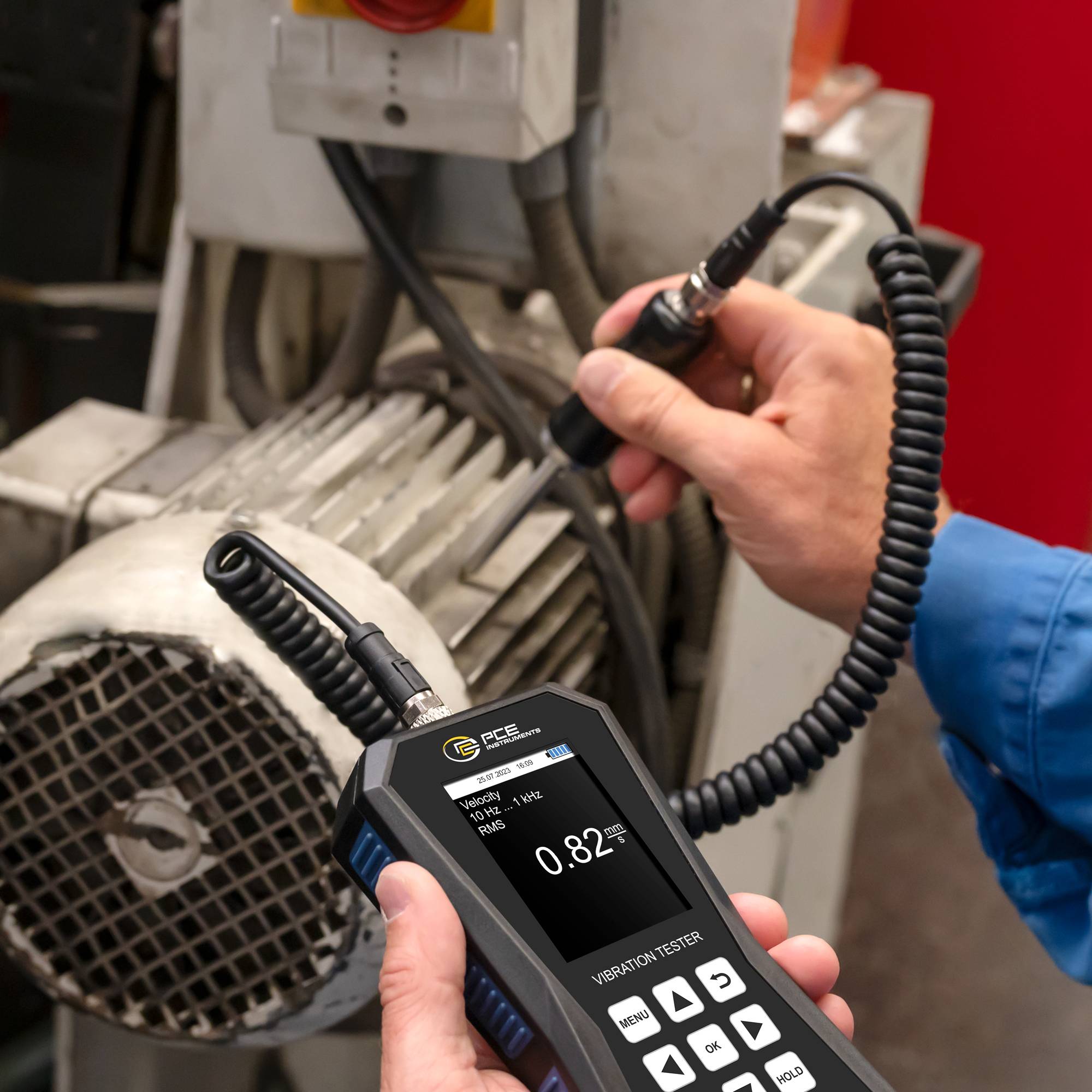 PCE Instruments Vibrationsmessgerät PCE-VT 3700S-ICA inkl. ISO-Zertifikat |Nadelfühler |RMS|Peak|Peak-Peak|Crest-Faktor