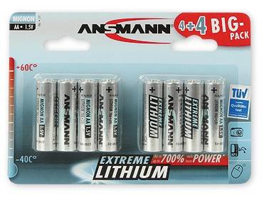 ANSMANN Extreme Lithium AA - Batterie 8 x AA-Typ