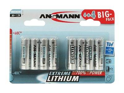 ANSMANN Extreme Lithium AA - Batterie 8 x AA-Typ