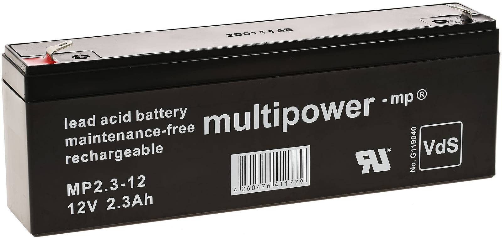 Powery Powery Bleiakku (multipower) MP2,3-12 ersetzt MP2,2-12 Vds, 12V, Lead-Acid