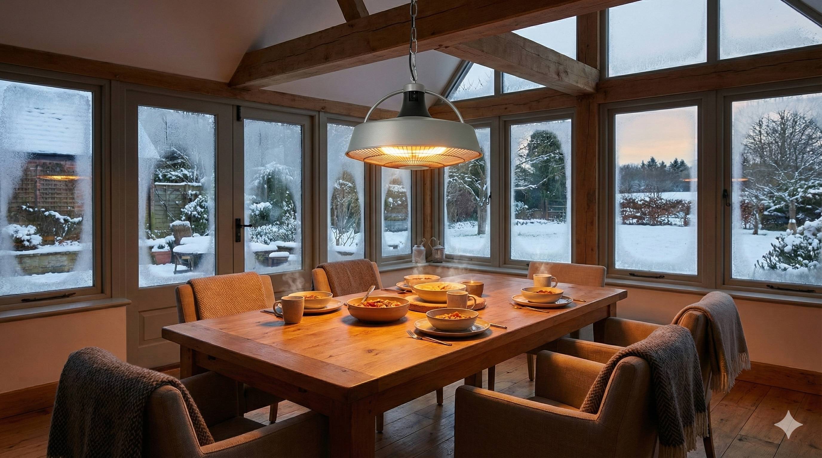 WDH Decken-Heizstrahler WDH-210S - 2.100 W - Outdoor & Indoor - Heizpilz, Terrassenheizstrahler, Wärmestrahler