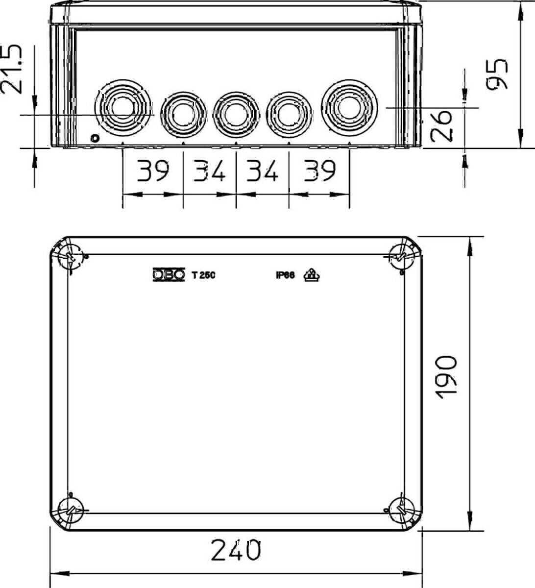 OBO Bettermann Kabelabzweigkasten T 250