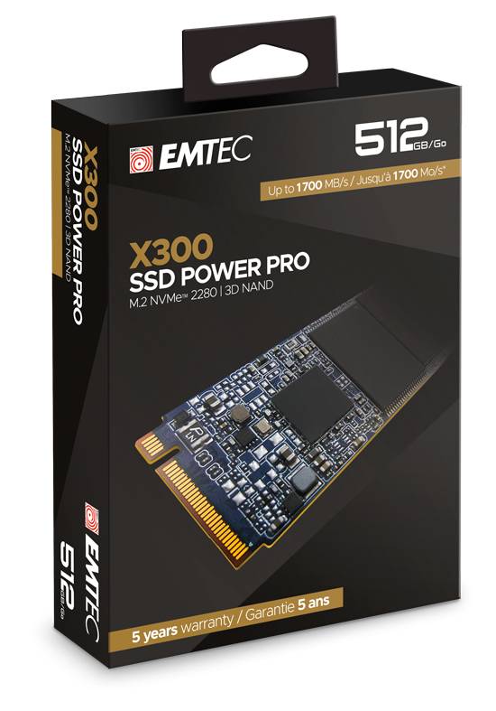 EMTEC Power Pro X300 - SSD - 512 GB - intern - M.2 2280 - PCIe 3.0 x4 (NVMe)