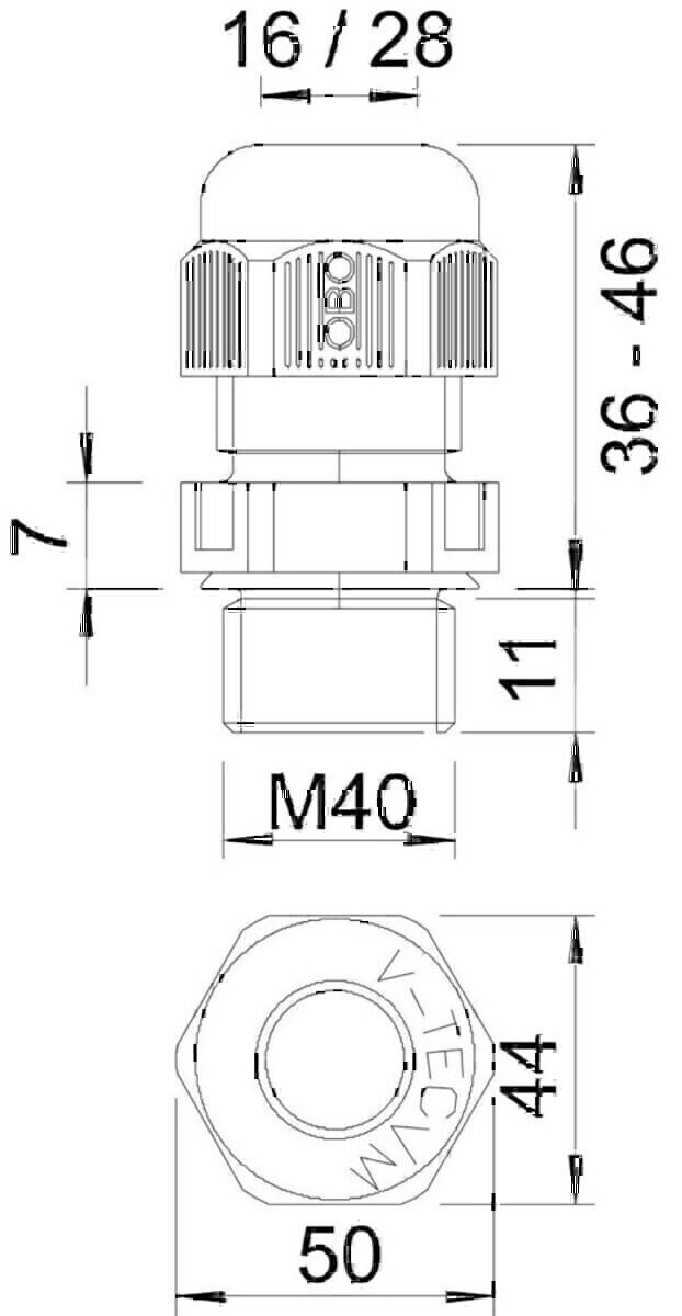OBO Bettermann Verschraubung V-TEC VM40 LGR