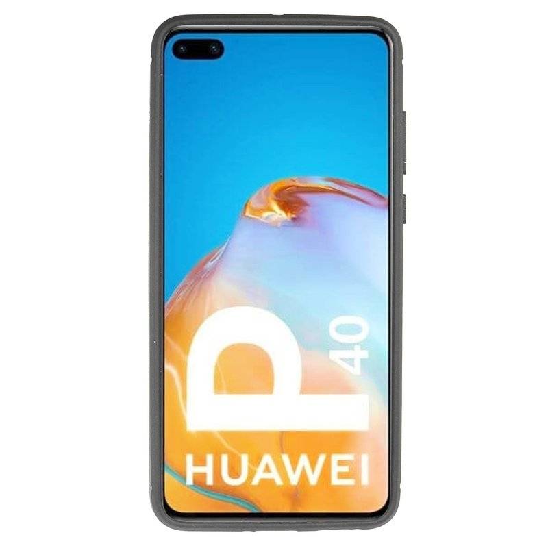 Silikonhülle Bumper Carbon für Huawei P40 Case TPU Soft Handyhülle Cover Schutzhülle Schwarz