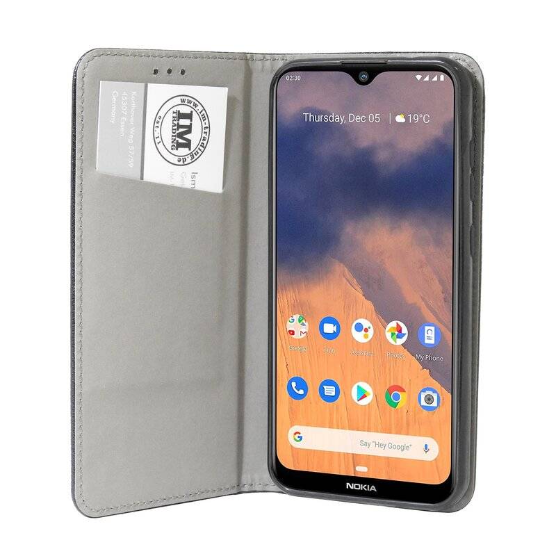 Buch Tasche "Smart" für NOKIA 2.3 Handy Hülle Etui Brieftasche Schutzhülle mit Standfunktion, Kartenfach Schwarz