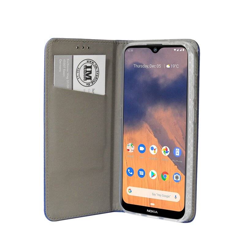 Buch Tasche "Smart" für NOKIA 2.3 Handy Hülle Etui Brieftasche Schutzhülle mit Standfunktion, Kartenfach Blau
