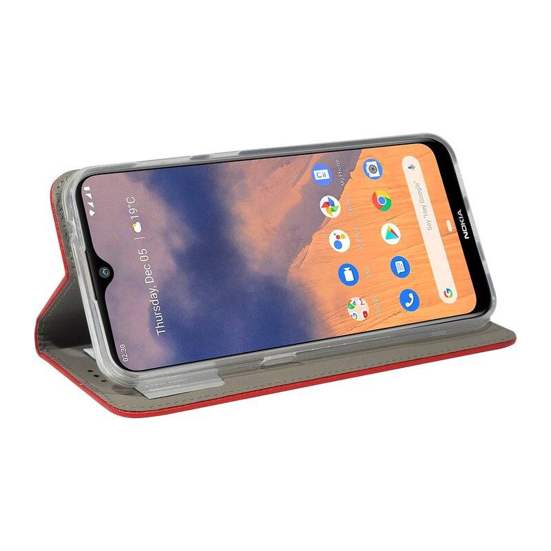 Buch Tasche "Smart" für NOKIA 2.3 Handy Hülle Etui Brieftasche Schutzhülle mit Standfunktion, Kartenfach Rot