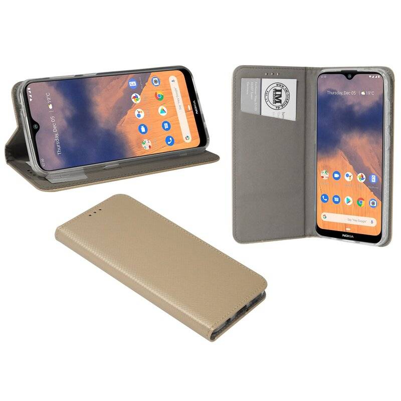 Buch Tasche "Smart" für NOKIA 2.3 Handy Hülle Etui Brieftasche Schutzhülle mit Standfunktion, Kartenfach Gold