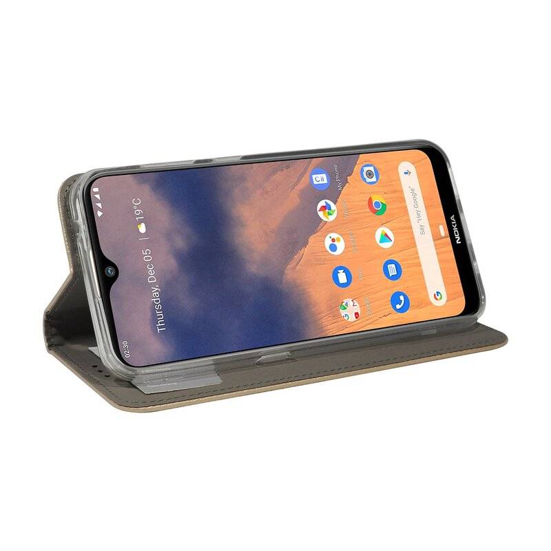 Buch Tasche "Smart" für NOKIA 2.3 Handy Hülle Etui Brieftasche Schutzhülle mit Standfunktion, Kartenfach Gold