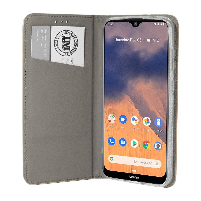 Buch Tasche "Smart" für NOKIA 2.3 Handy Hülle Etui Brieftasche Schutzhülle mit Standfunktion, Kartenfach Gold