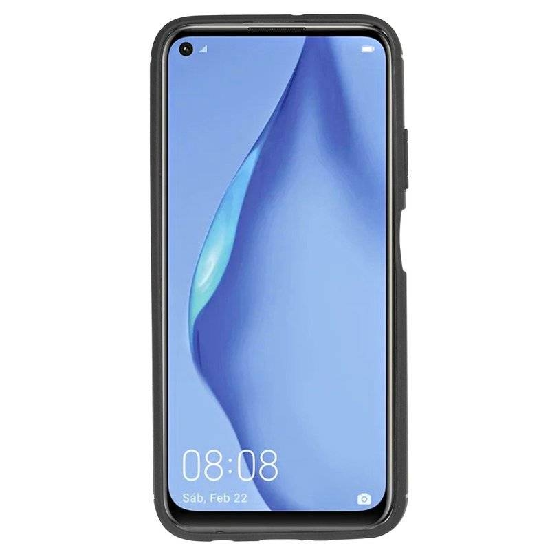 Silikonhülle Bumper Carbon für HUAWEI P40 LITE Case TPU Soft Handyhülle Cover Schutzhülle Schwarz