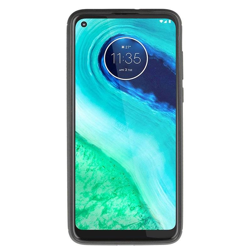 Silikonhülle Carbon für MOTOROLA MOTO G8 POWER TPU Case Soft Handyhülle Cover Schutzhülle Schwarz