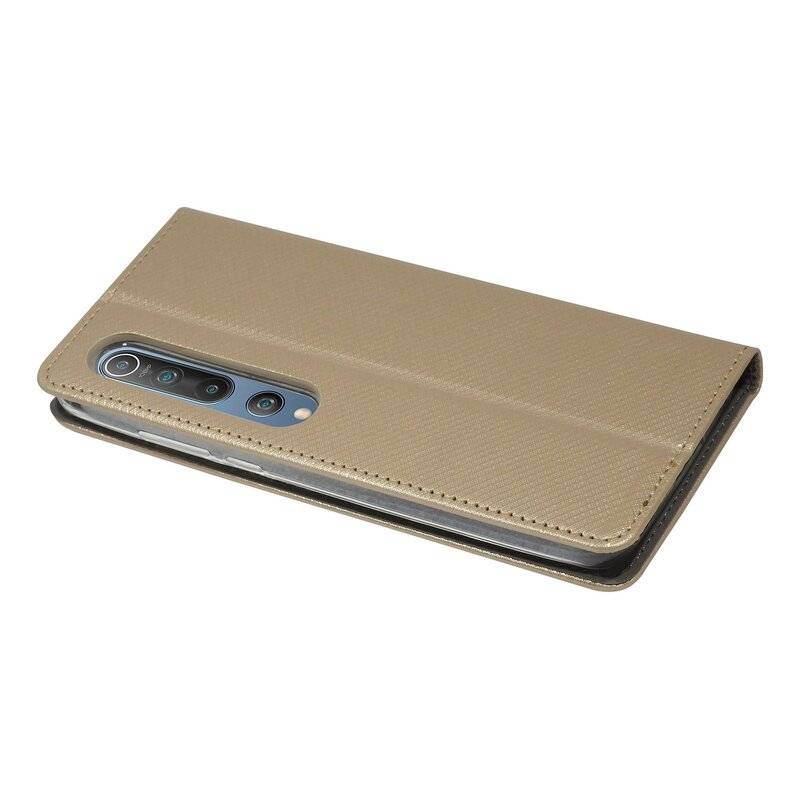 Buch Tasche "Smart" für XIAOMI MI 10 Handy Hülle Etui Brieftasche Schutzhülle mit Standfunktion, Kartenfach Gold