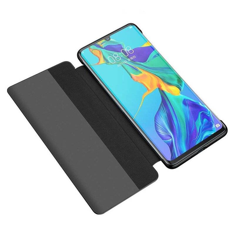 Flip Cover Sleep Case Smart View Cover Schutzhülle Buchtasche Zubehör Aufklappbare Hülle für Huawei Mate 20 Lite Blau
