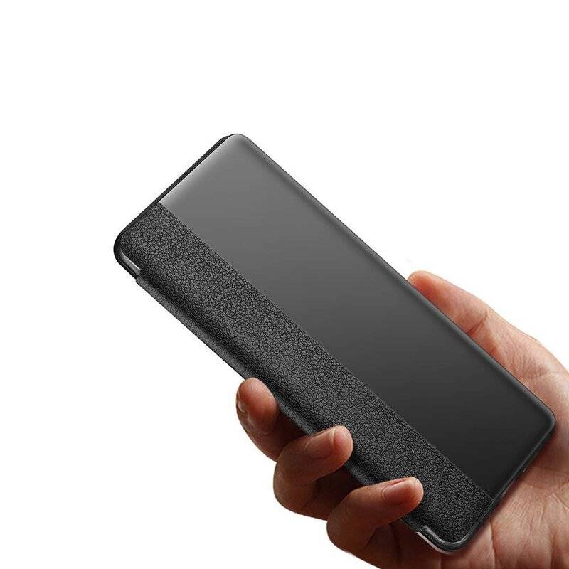 Flip Cover Sleep Case Smart View Cover Schutzhülle Buchtasche Zubehör Aufklappbare Hülle für Huawei Mate 20 Lite Blau