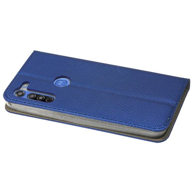 Elegante Buch-Tasche Smart Magnet für MOTOROLA MOTO G8 POWER Leder Optik Wallet Book-Style Cover Schale in Blau