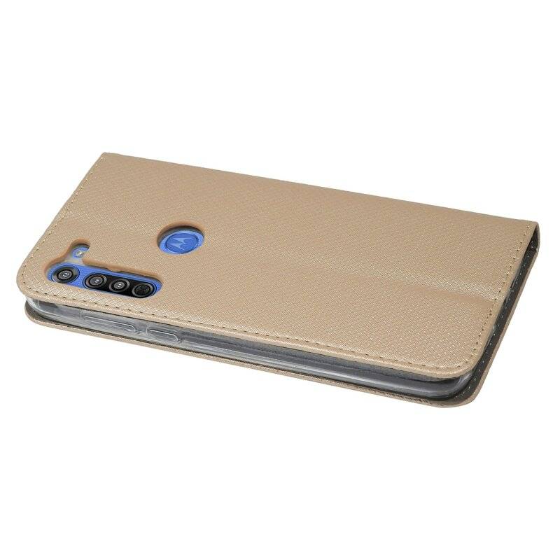 Elegante Buch-Tasche Smart Magnet für MOTOROLA MOTO G8 POWER Leder Optik Wallet Book-Style Cover Schale in Gold