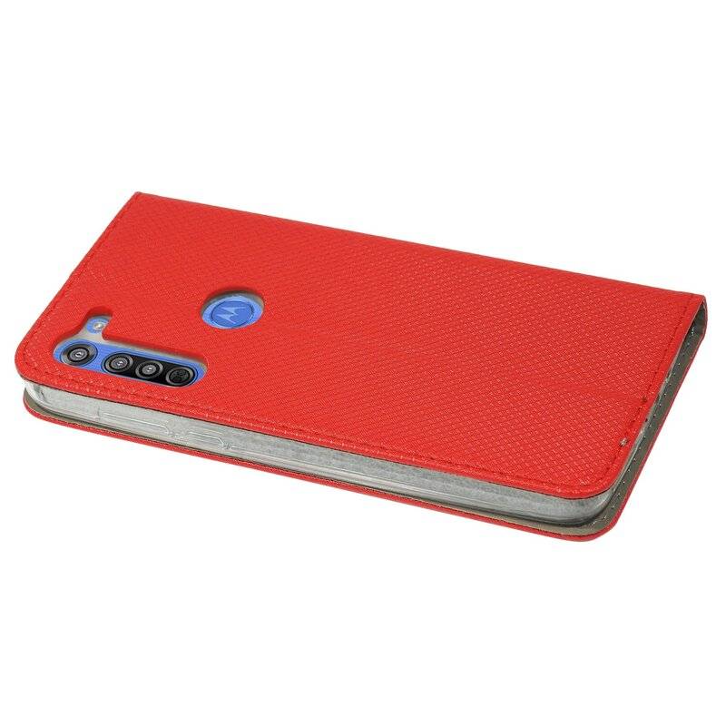 Elegante Buch-Tasche Smart Magnet für MOTOROLA MOTO G8 POWER Leder Optik Wallet Book-Style Cover Schale in Rot