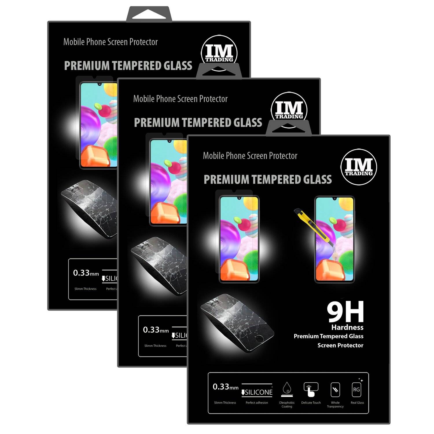 3X Schutz Schutz Glas 9H Tempered Glass Displayschutzfolie Display Glas Screen Protector für Samsung Galaxy A41 (A415F)