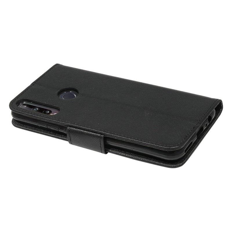 Buch Tasche "Fancy" für HUAWEI P40 LITE E Handy Hülle Etui Brieftasche Schutzhülle mit Standfunktion, Kartenfach Schwarz