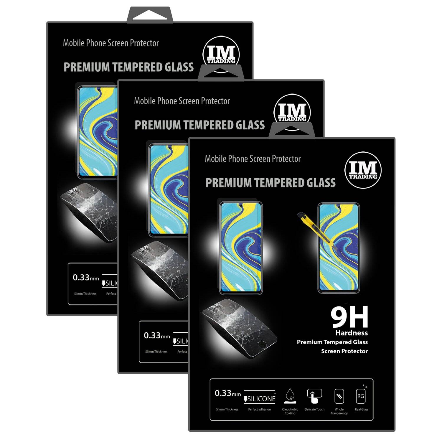 3X Schutz Schutz Glas 9H Tempered Glass Display Schutz Folie Display Glas Screen Protector für XIAOMI REDMI NOTE 9S