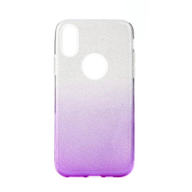 Forcell Shining Silikonhülle Cover für Huawei P40 Lite E Schutzhülle Soft Case Schutz Motiv in Transparent Lila