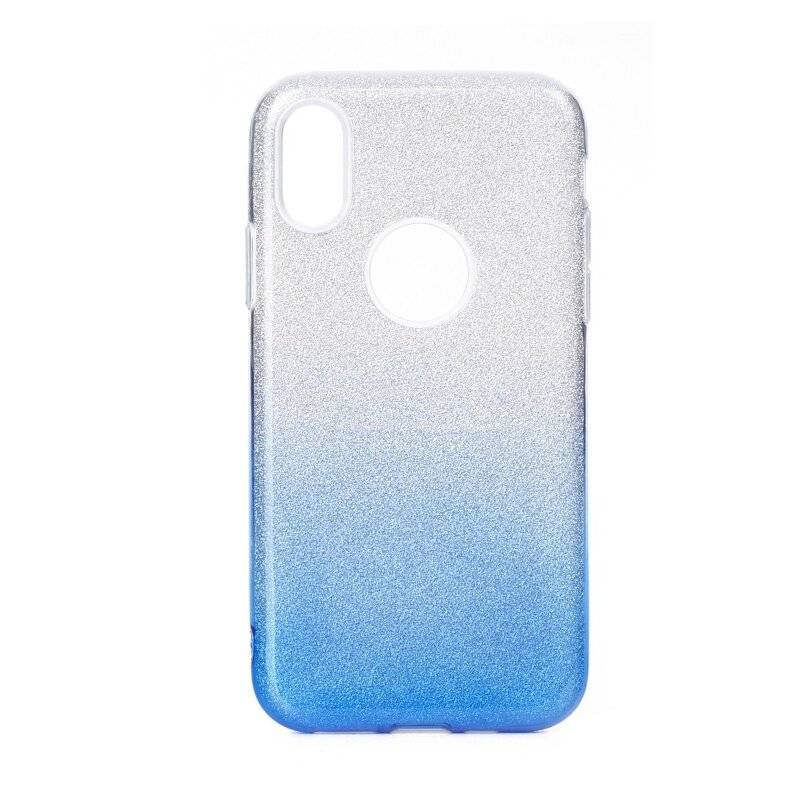 Forcell Shining Silikonhülle Cover für Huawei P40 Lite E Schutzhülle Soft Case Schutz Motiv in Transparent Blau
