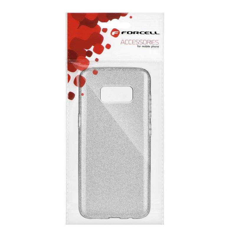 Forcell Shining Silikonhülle Cover für Samsung Galaxy A41 (A415F) Schutzhülle Soft Case Schutz Motiv in Silber