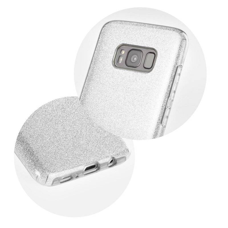 Forcell Shining Silikonhülle Cover für Samsung Galaxy A41 (A415F) Schutzhülle Soft Case Schutz Motiv in Silber