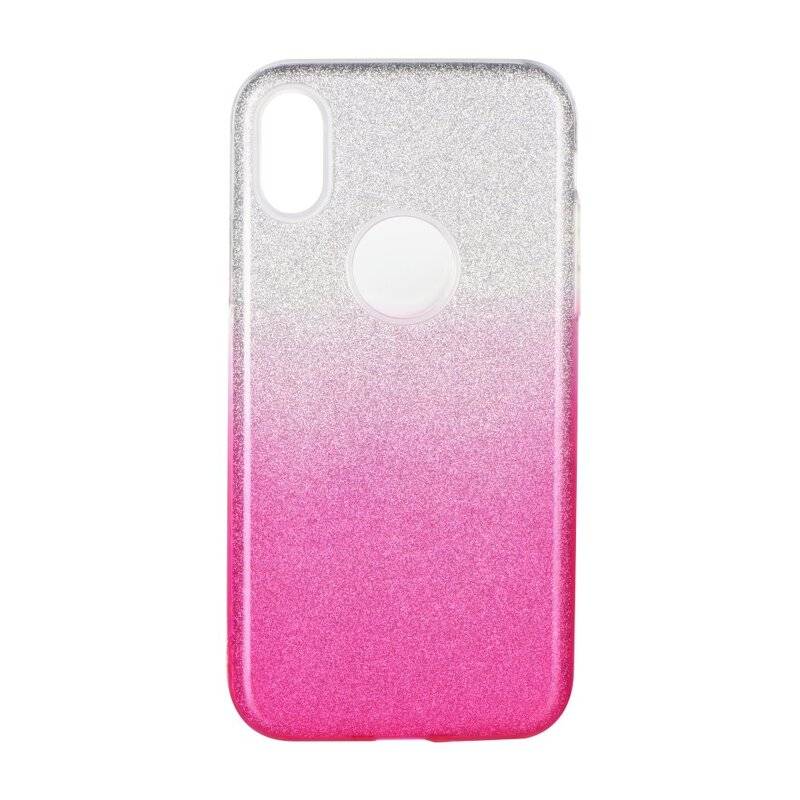 Forcell Shining Silikonhülle Cover für Samsung Galaxy A41 (A415F) Schutzhülle Soft Case Schutz Motiv in Transparent Rosa
